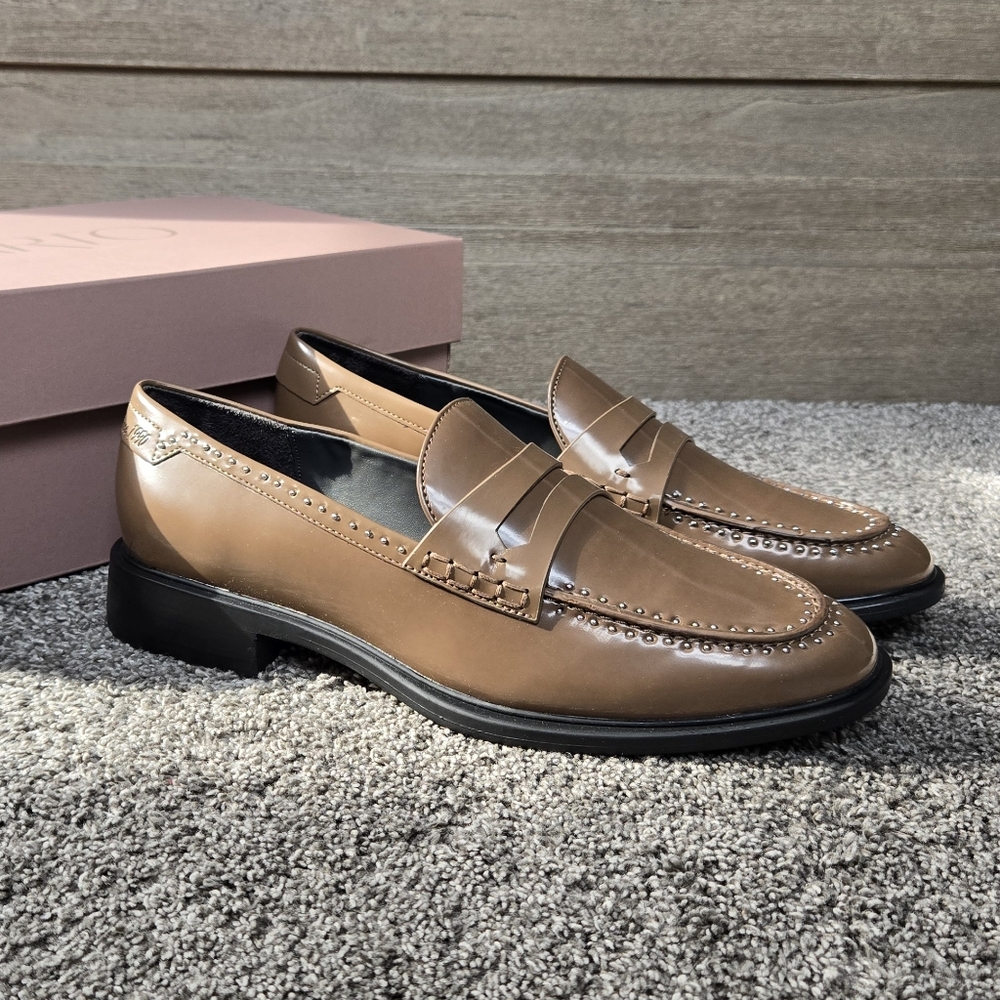 Sarto Eden Stud Loafers Brown Loafers NEW size 9.5